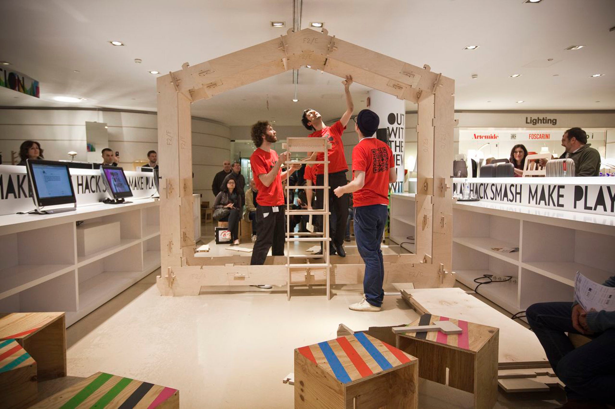 Design Museum staff building the WikiHouse