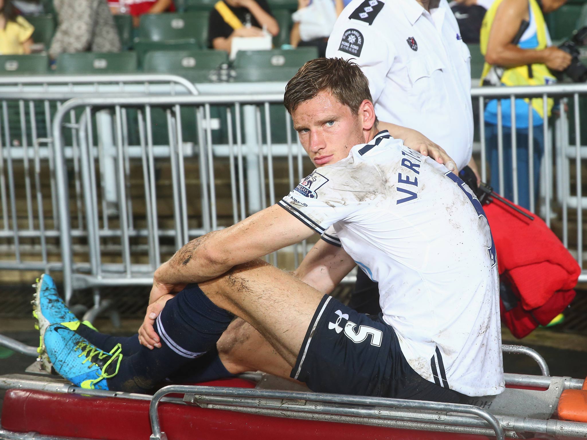 Vertonghen is carried off injured