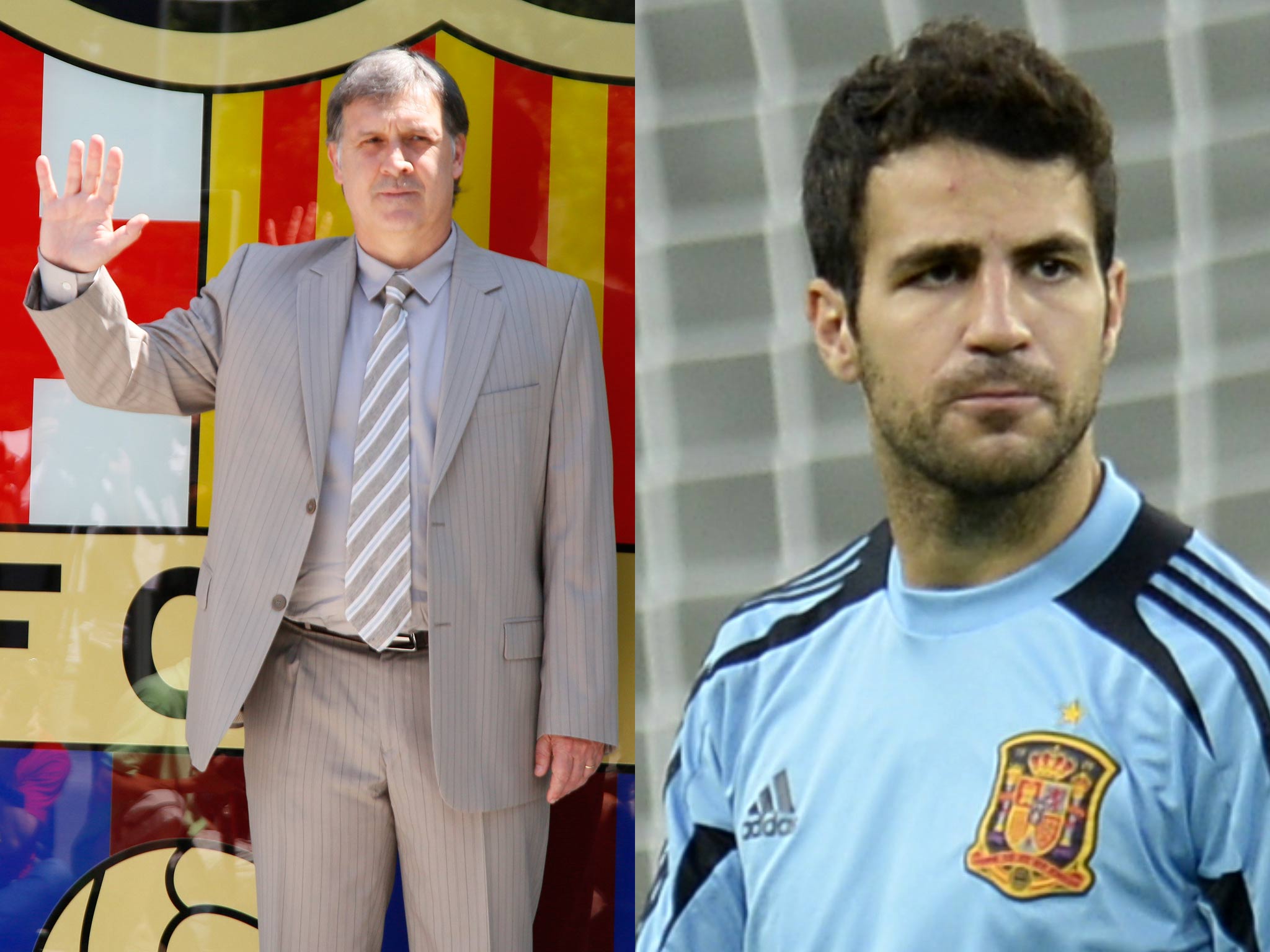 Gerardo Martino and Cesc Fabregas