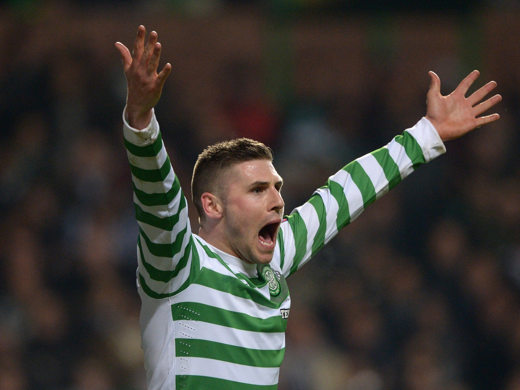 Gary Hooper in action for his former club Celtic