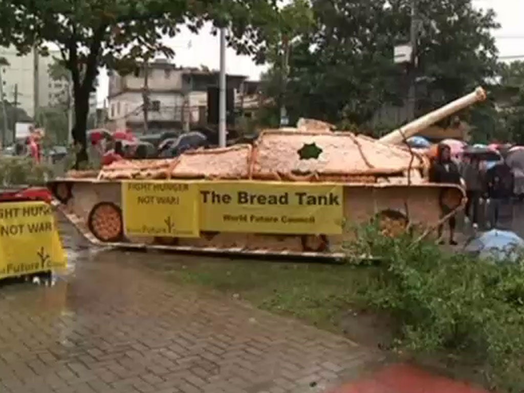 The 'bread tank' in Rio highlights the need for funding towards anti poverty projects and not military ones