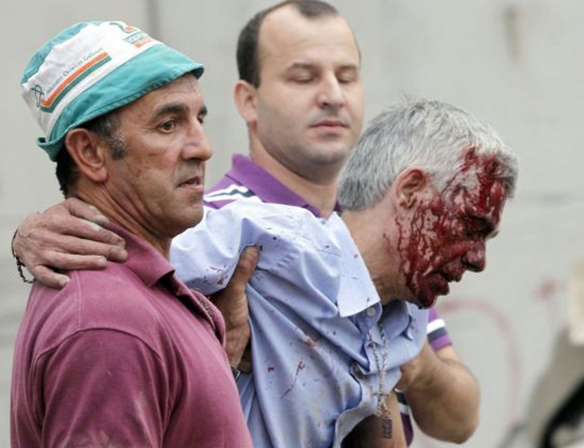 Francisco José Garzon emerges from the wreckage of the Galicia train crash