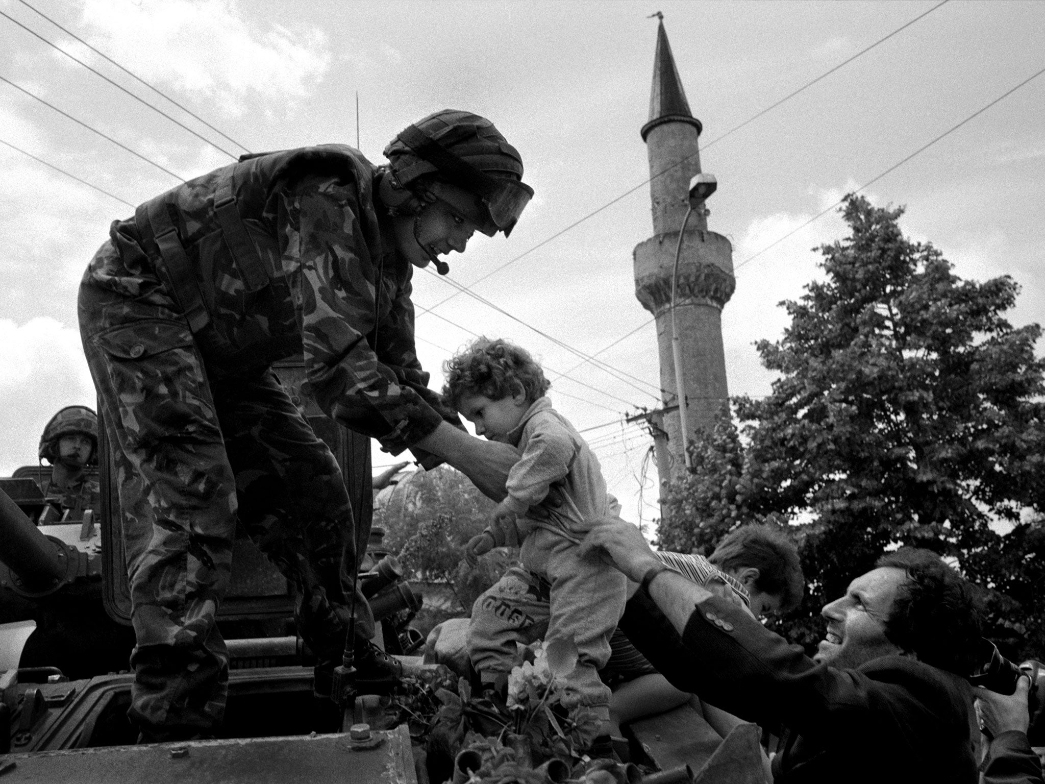 Pristina, Kosovo after American NATO forces arrived in the town and the Serb army left the province