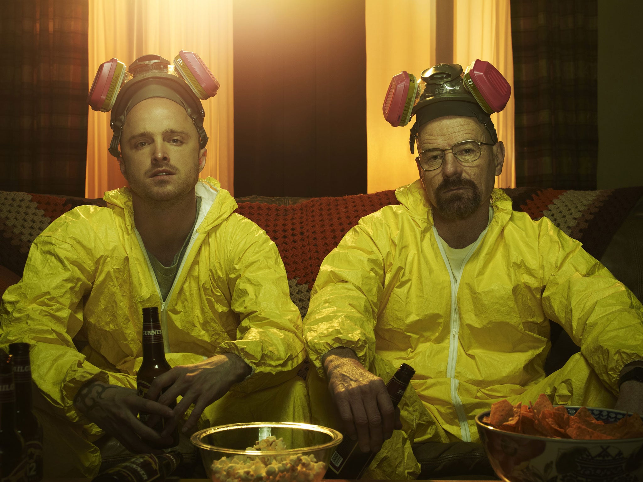 Bryan Cranston and Aaron Paul as drug-makers in Breaking Bad