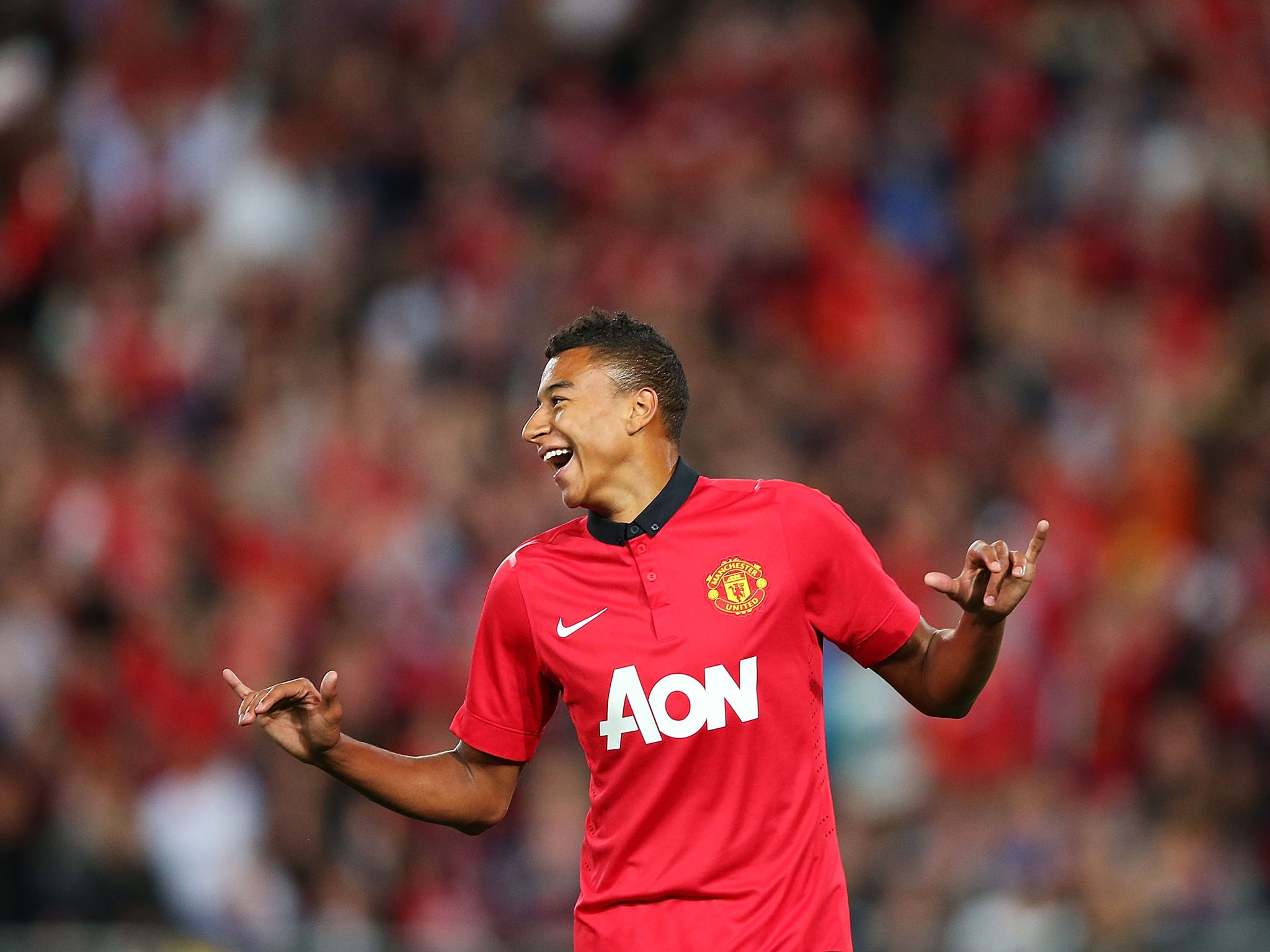 Jesse Lingard in action of Manchester United's pre-season tour