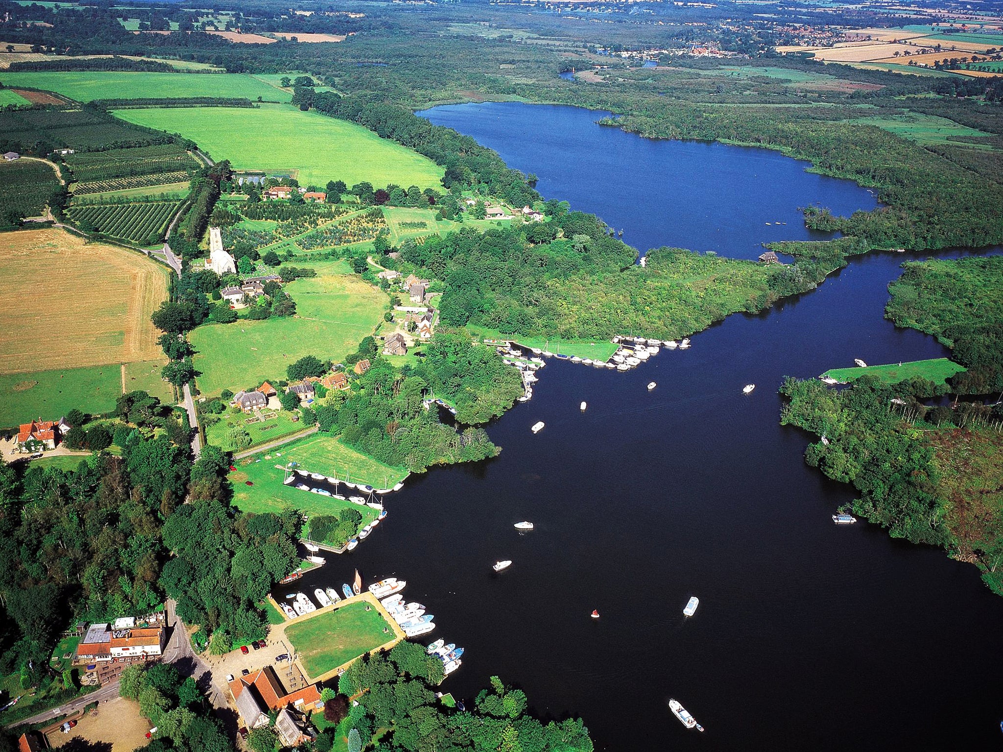 Park and glide: boats on the Broads in Norfolk