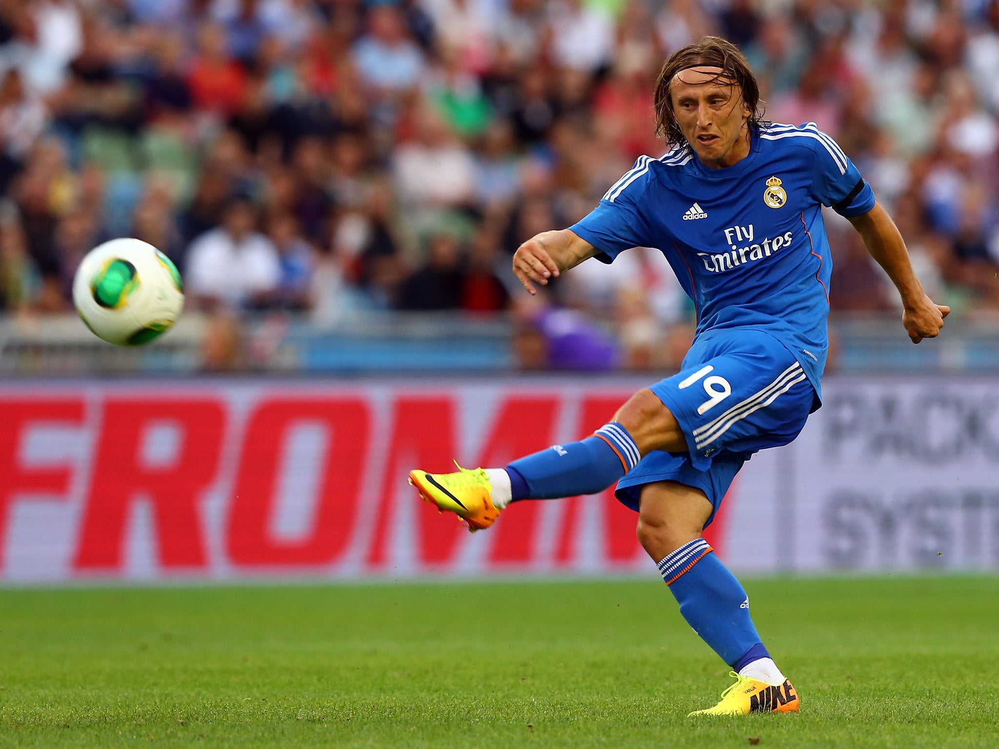 Luka Modric in pre-season action for Real Madrid in Sweden