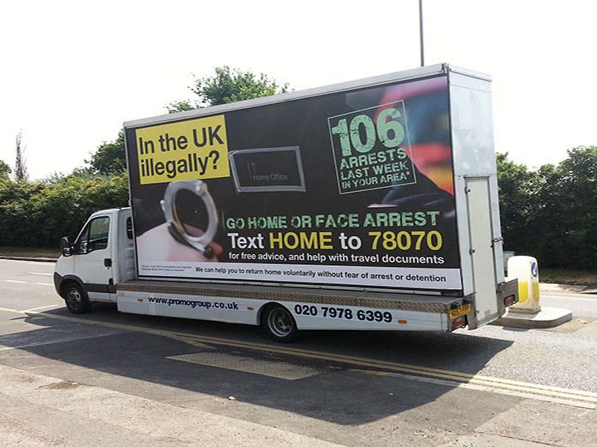 The Home Office vans were ruled not to be offensive and irresponsible