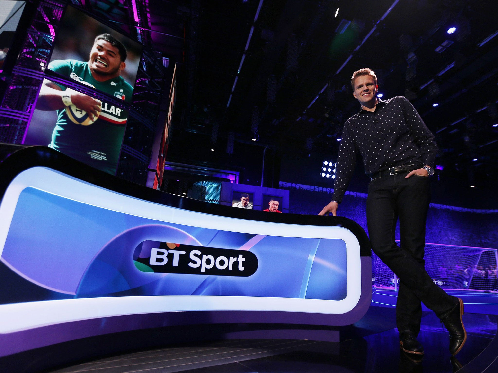 Presenter Jake Humphrey in BT Sport’s East London studio