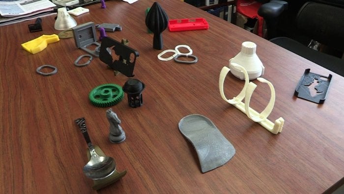 A picture from the study showing some of the household objects printed by the RepRap. Image credit: Justin Plichta/Michigan Technological University