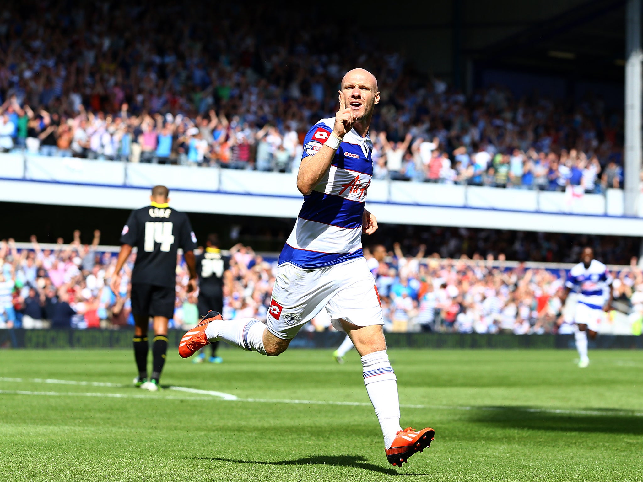 Andy Johnson celebrates his return to action after he scored the winner against Sheffield Wednesday