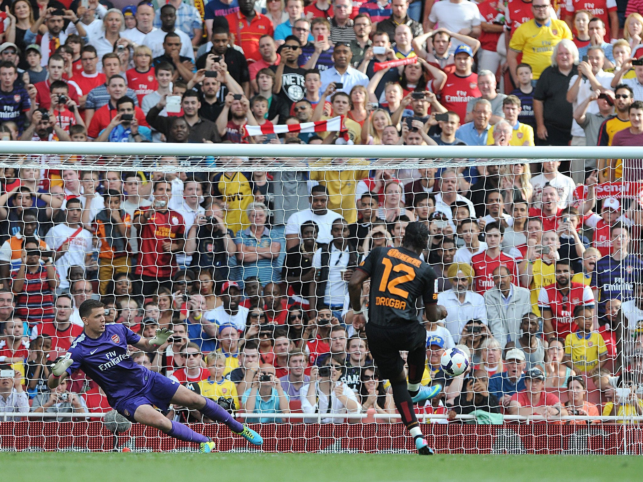 Galatasaray's Didier Drogba scores his teams first goal of the game from the penalty spot