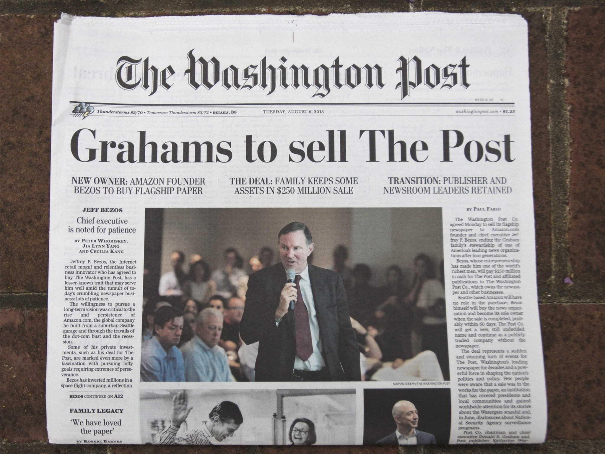 'Holy...': The Washington Post breaks the story of its sale