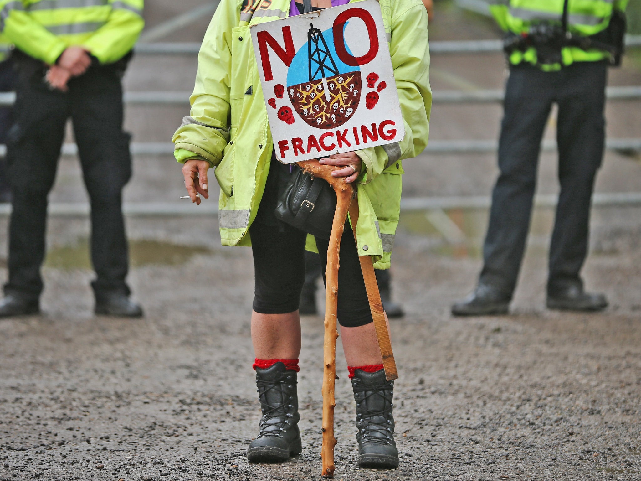 A genuine (we think) anti-fracking protester in Balcombe recently