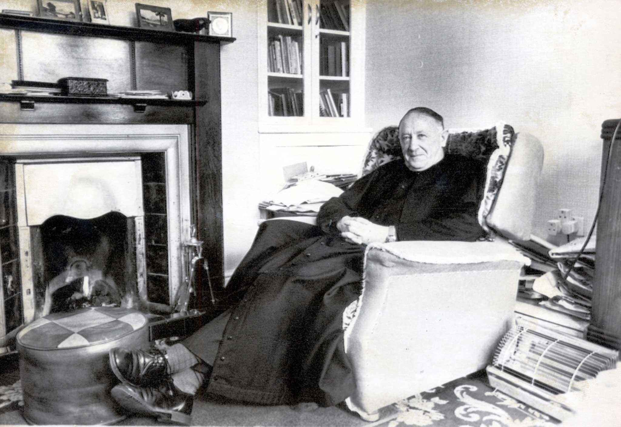 Monsignor James Horan at his home in Knock in 1979