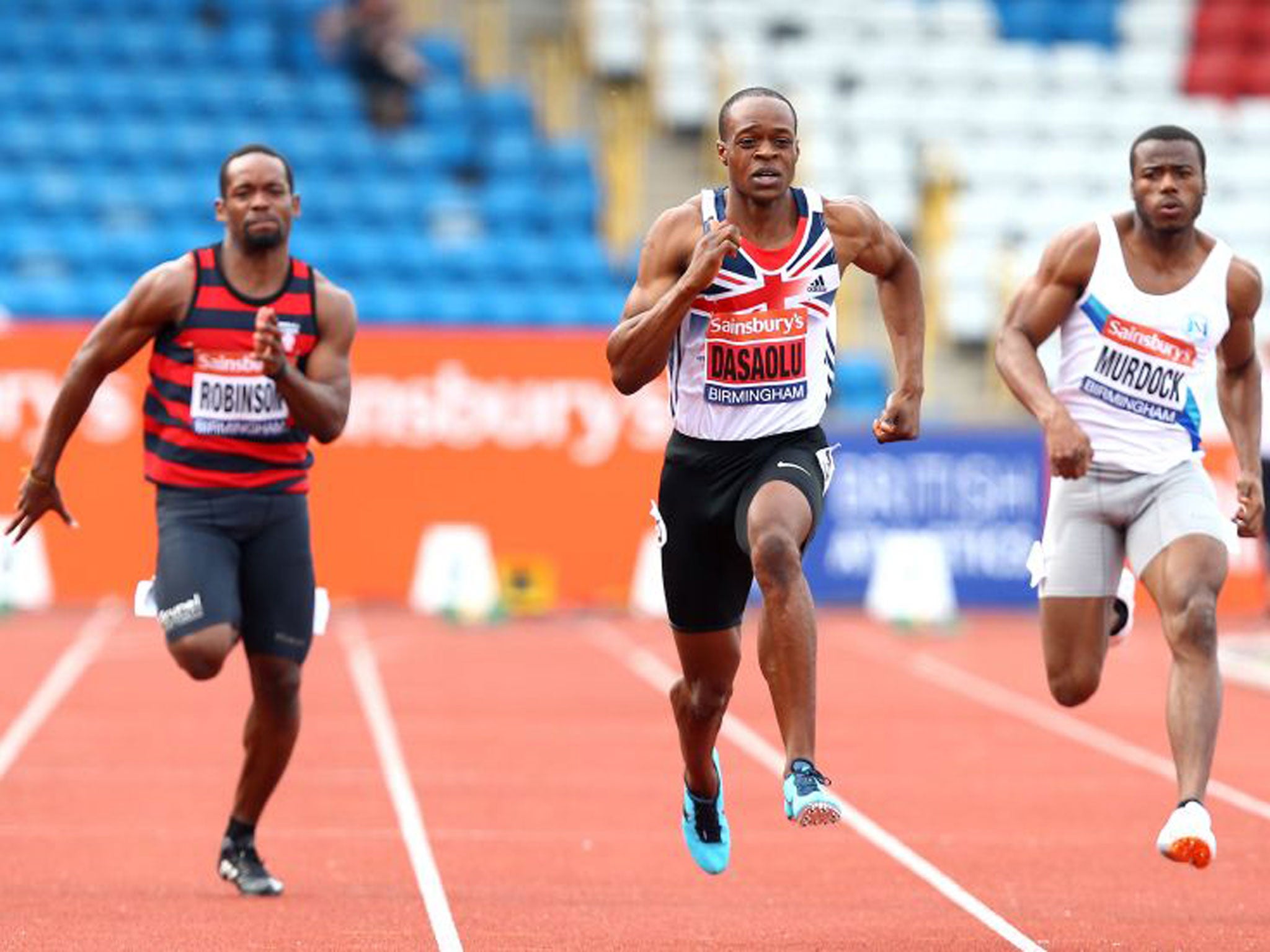 James Dasaolu (centre) has the potential to run 9.8s