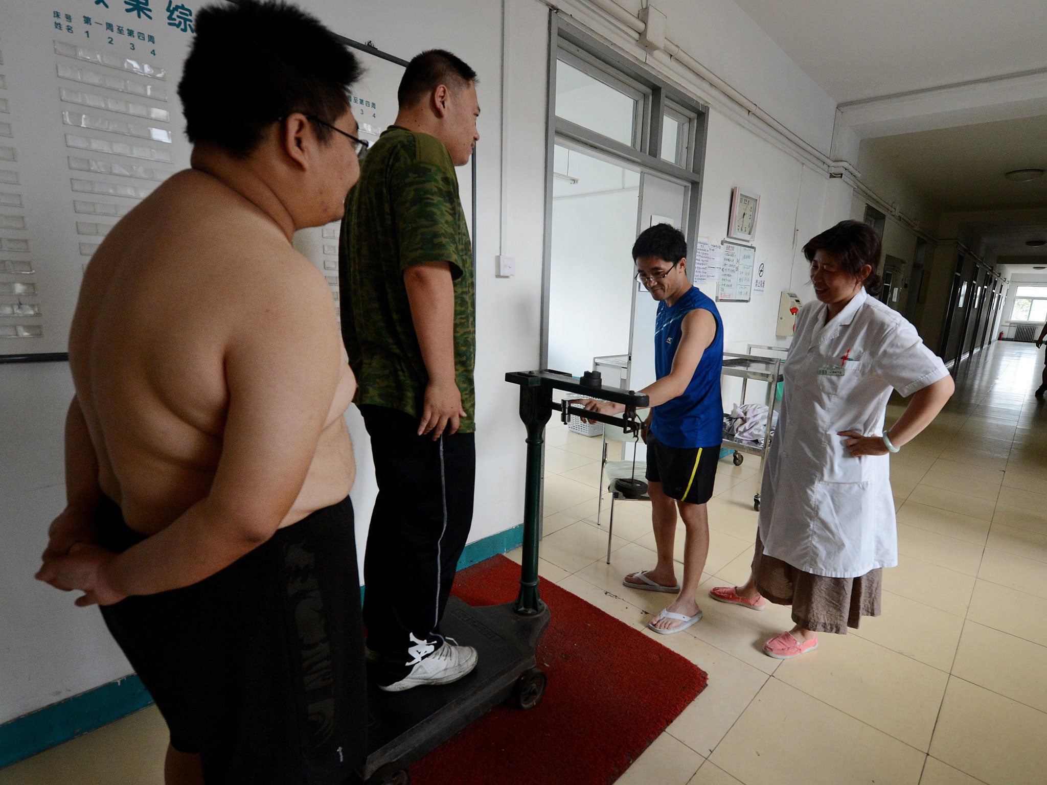 Patients attend a weight-loss clinic in the city of Tianjin.