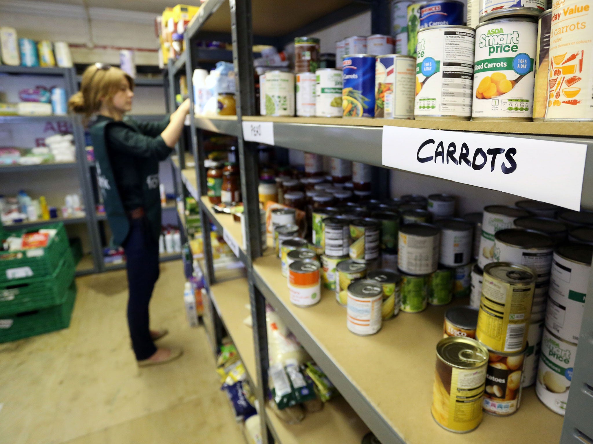 The food bank in Poplar is held in a Salvation Army centre and used by hundreds of people every month