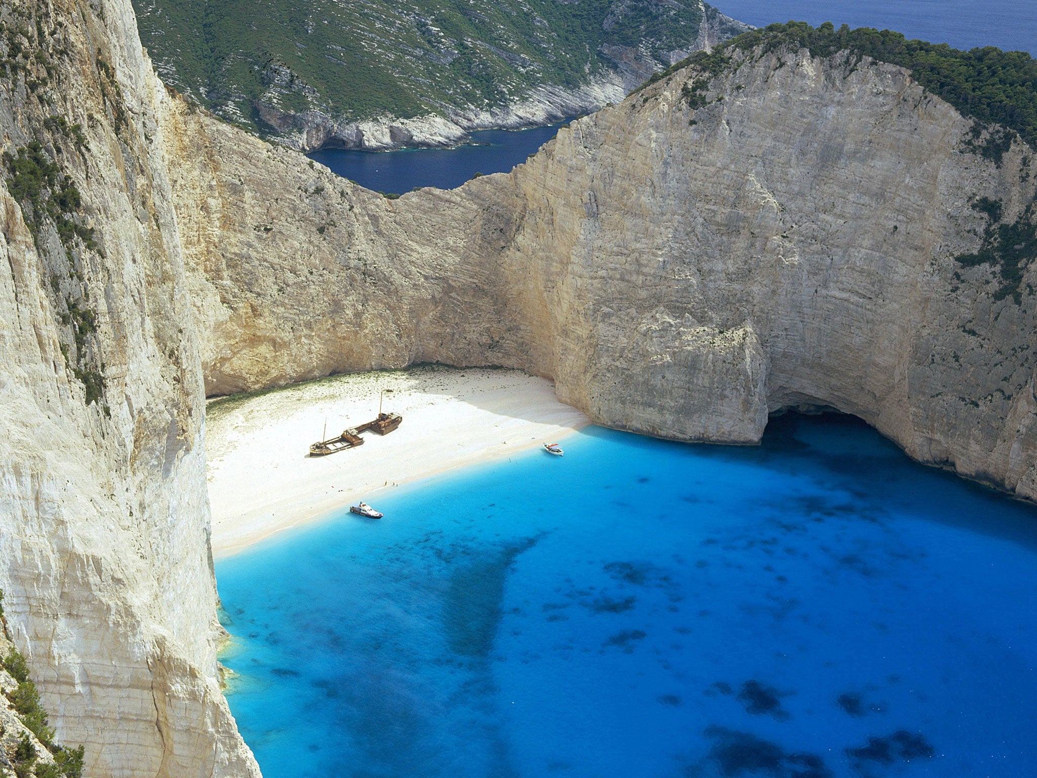 Shipwreck Beach, one of the most beautiful beaches in Zakynthos, Greece (Rex)