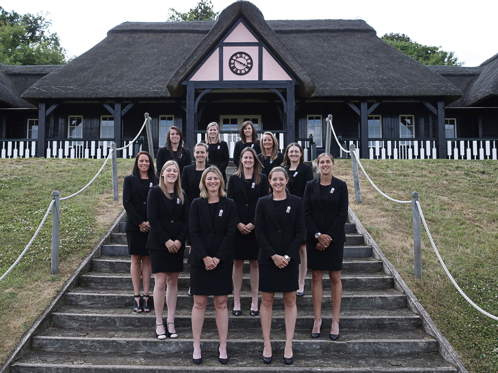 Stepping out: England at Wormsley, the venue for the Test match today