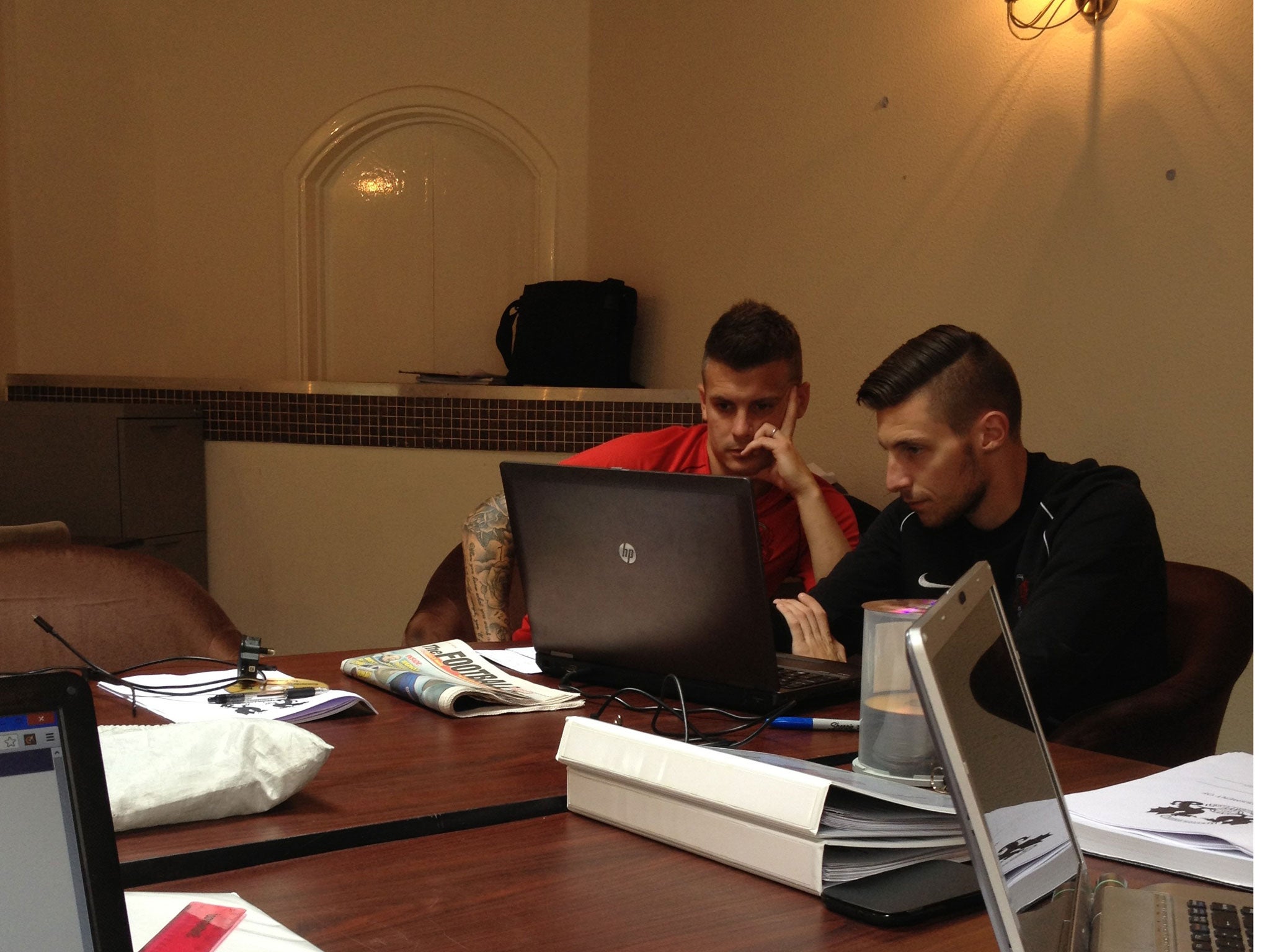 Our performance analyst, Matt Hunter, hard at work at the training ground