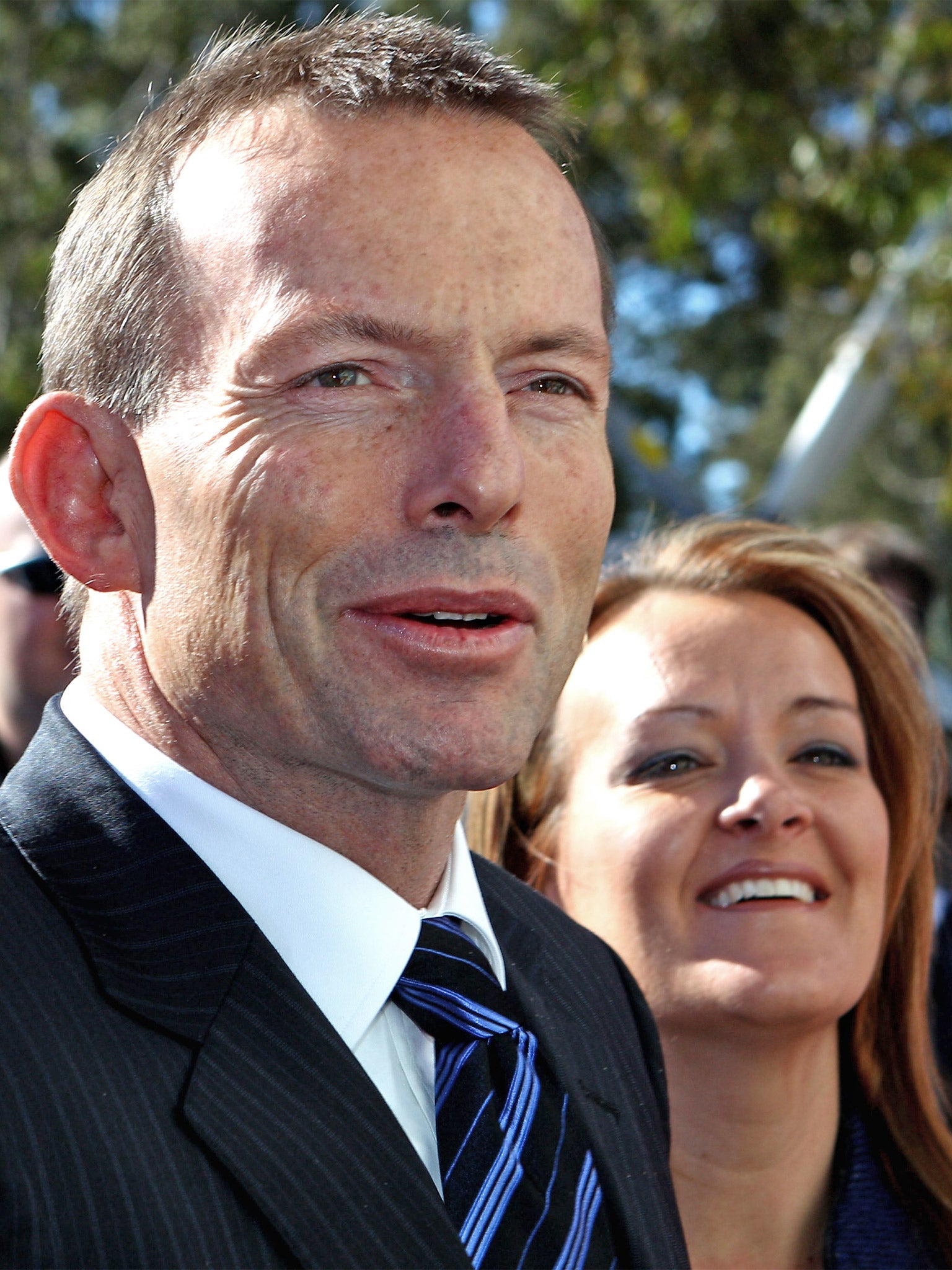 Tony Abbott with his Liberal Party candidate, Fiona Scott