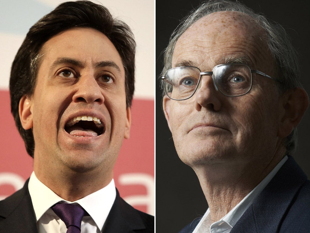 Labour leader Ed Miliband; former minister Chris Mullin