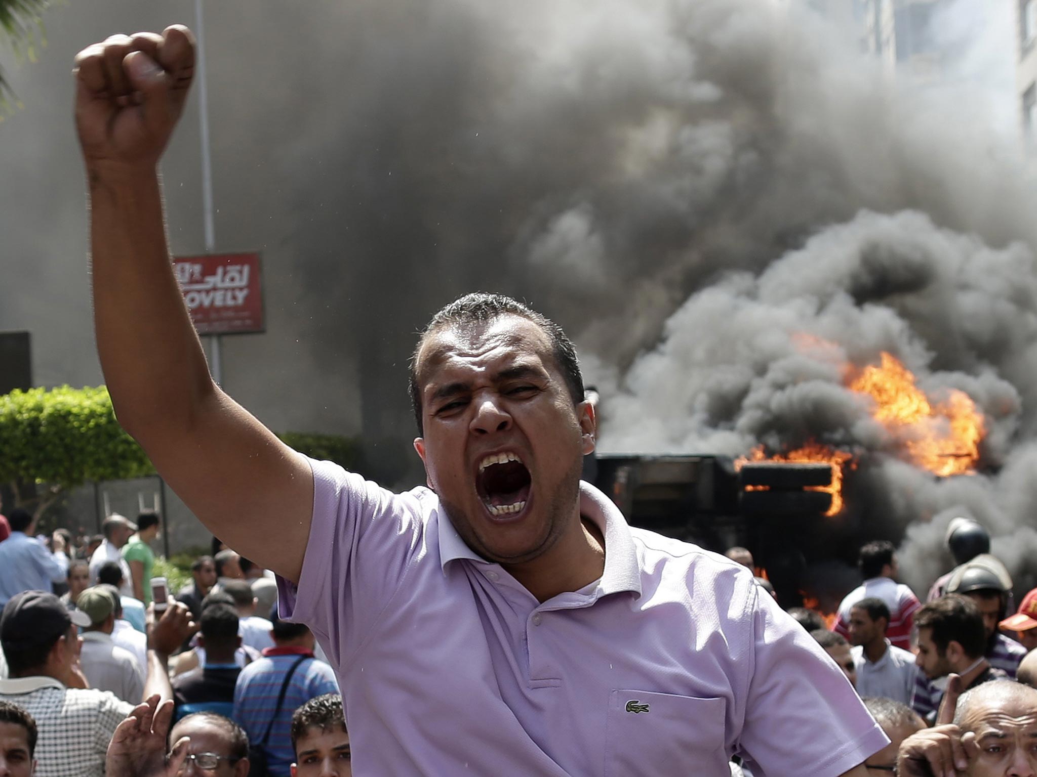 Supporters of Egypt's ousted President Mohammed Morsi chant slogans