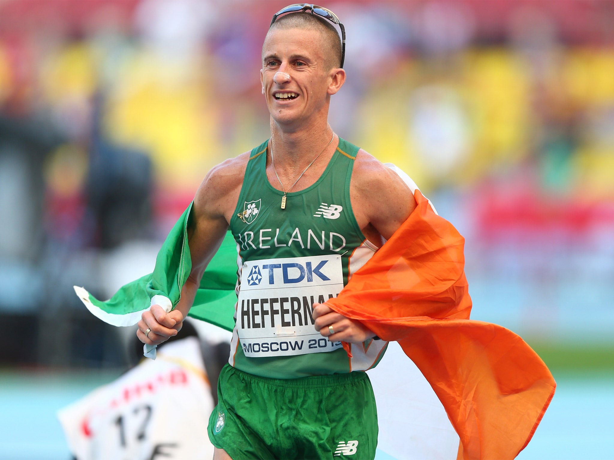 Robert Heffernan beat the home favourite Mikhail Ryzhov