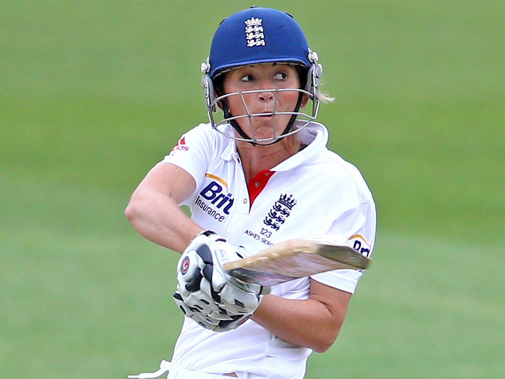 England captain Charlotte Edwards plays a shot