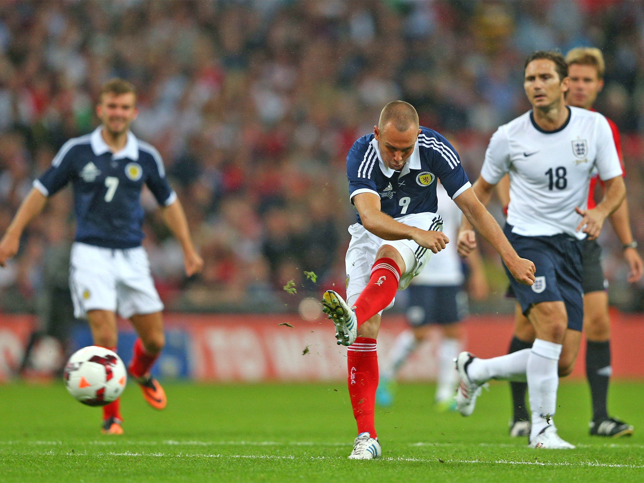 Miller's thumping finish gave Scotland their second surprise lead (Getty)