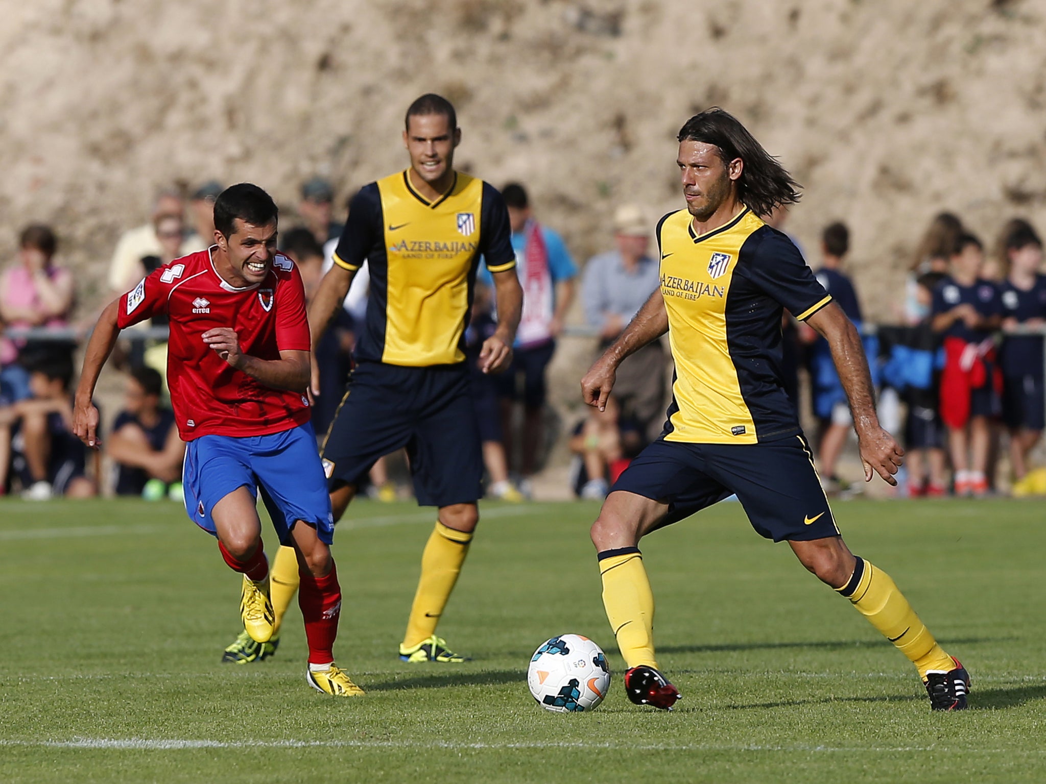 Martin Demichelis in pre-season action for Atletico Madrid