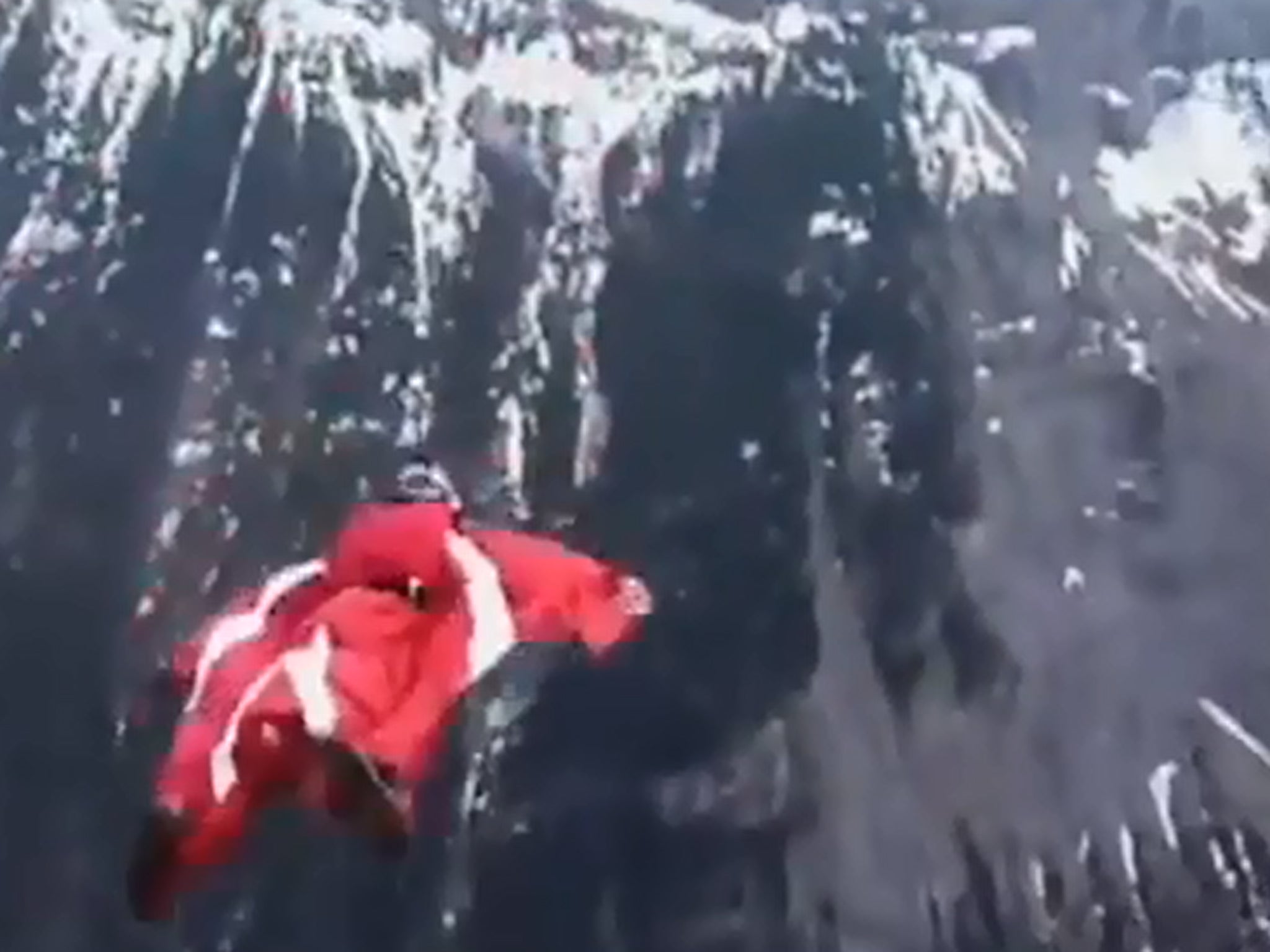 Mark Sutton using a wingsuit in the tribute video on YouTube