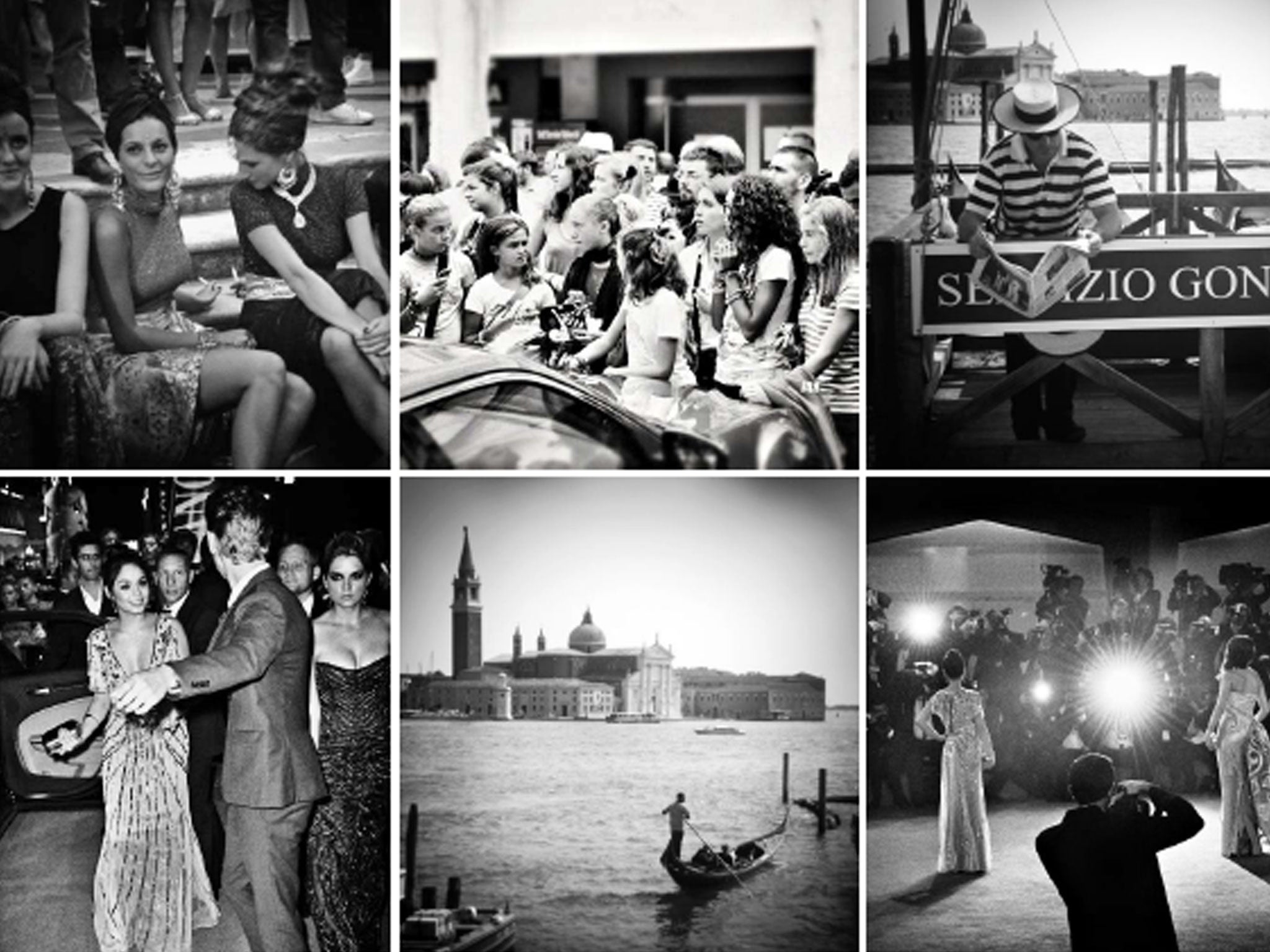 Lido shuffle: Venice during last year’s festival, including (bottom left) Vanessa Hudgens