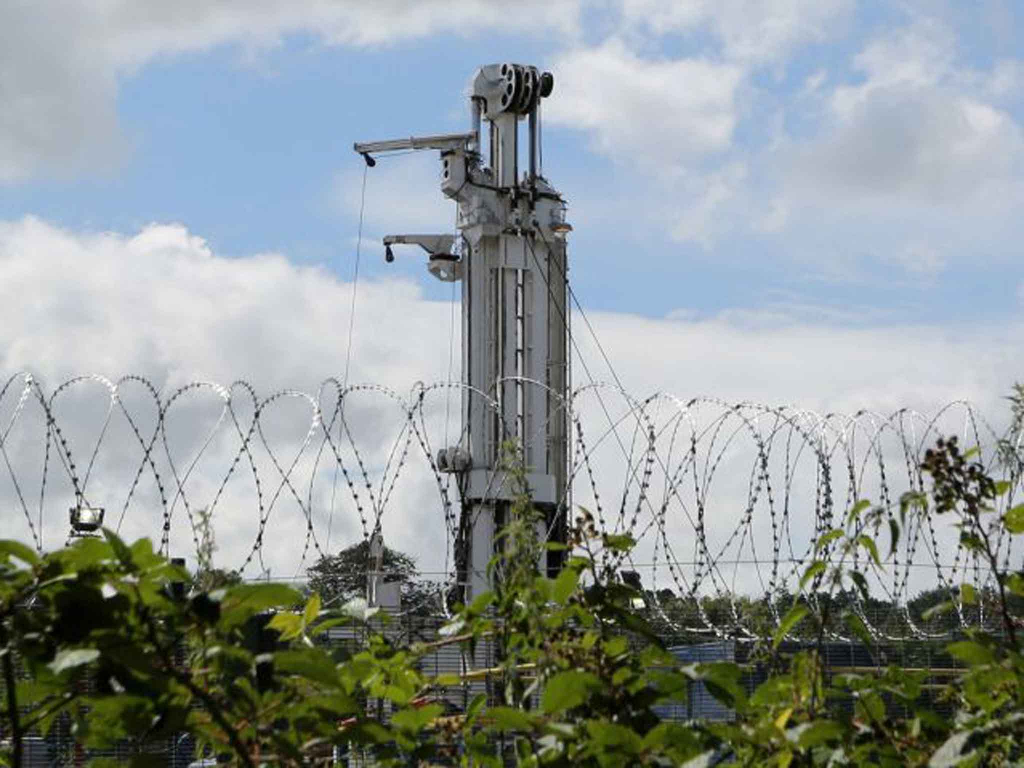 A view inside the Cuadrilla exploration drilling site in Balcombe