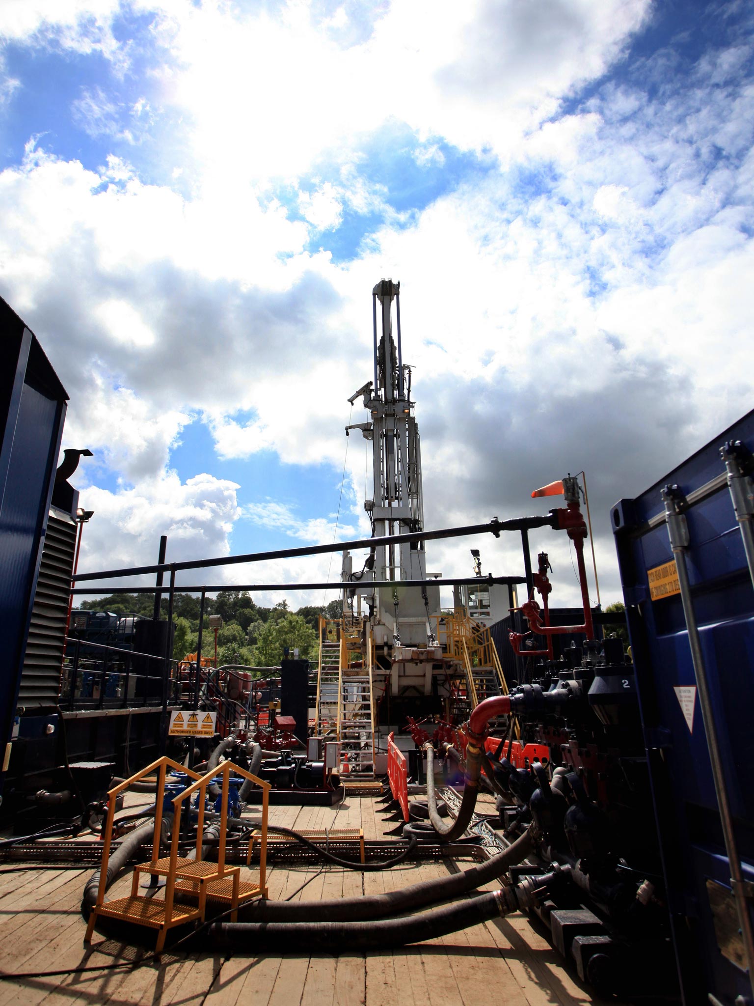 Drilling equipment at the Cuadrilla exploration drilling site in Balcombe, West Sussex