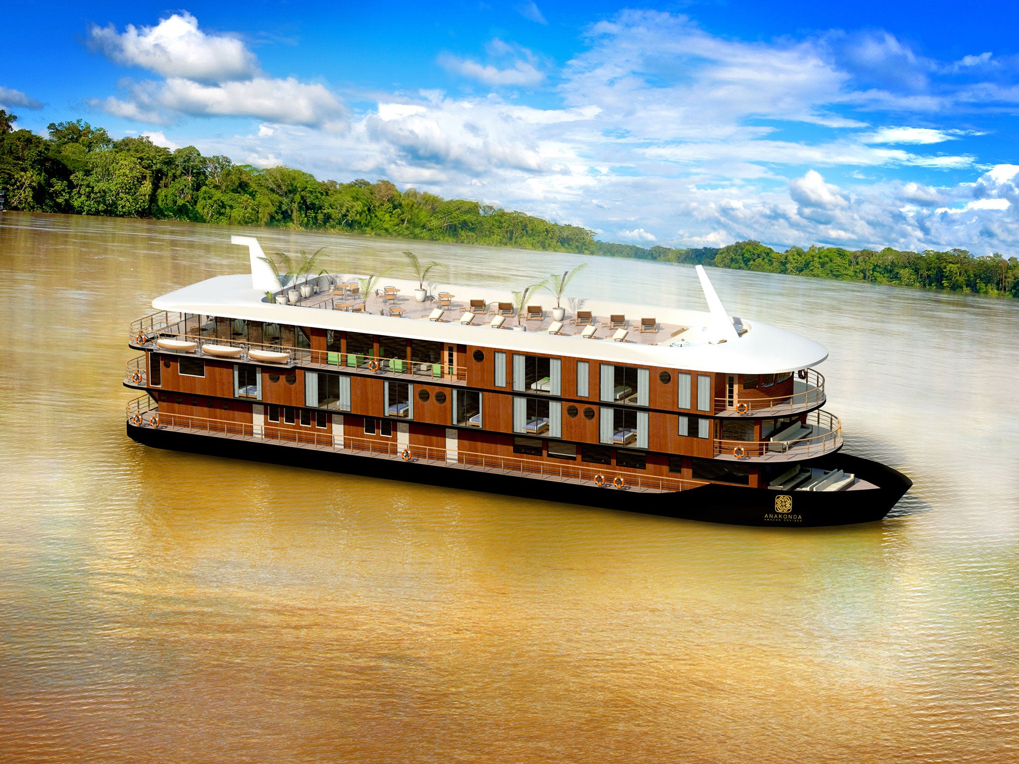 The MV Anakonda is a new luxury river boat that has just launched in the Ecuadorian Amazon with 18 suites. Itineraries range for four to eight days