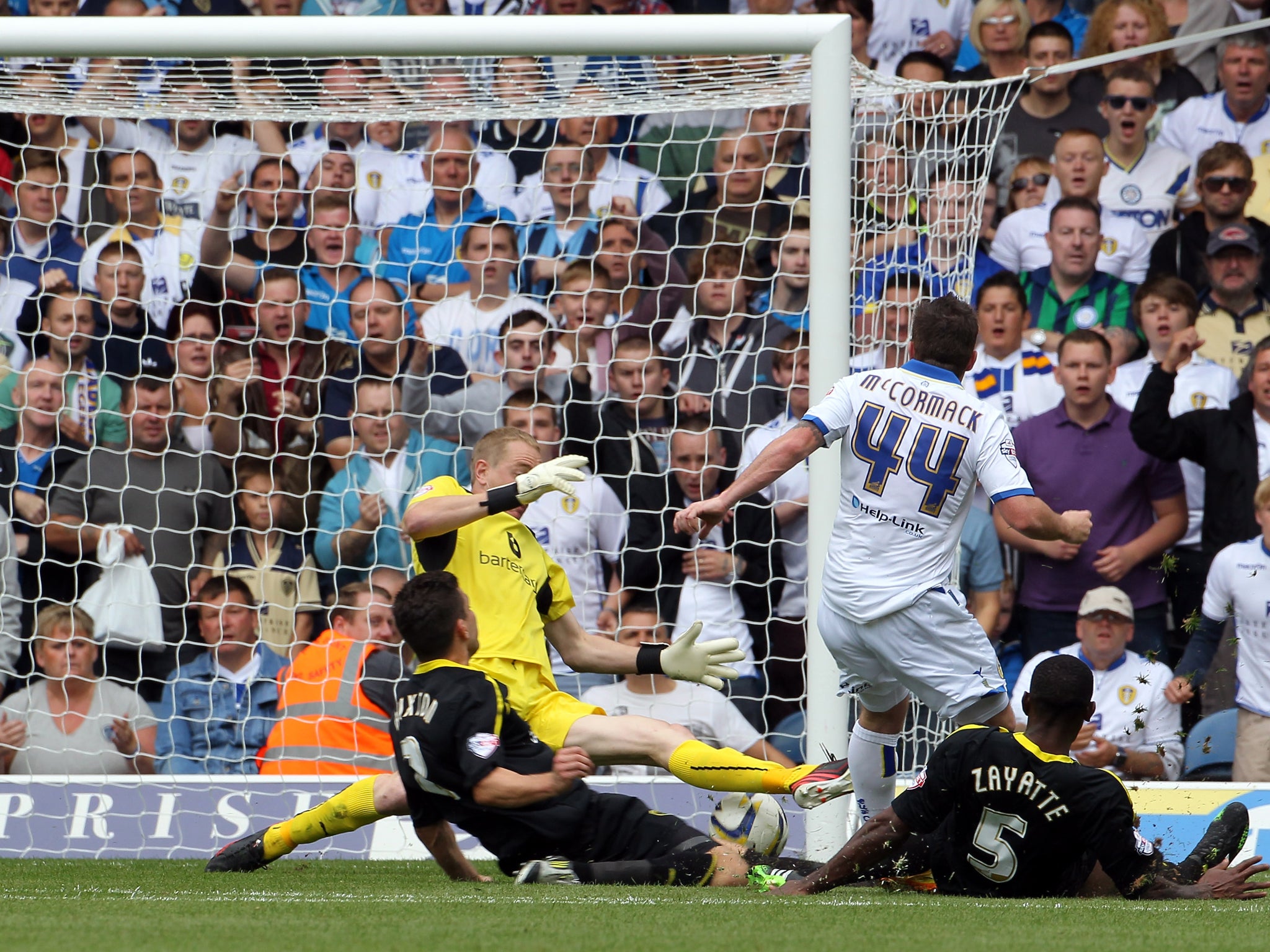 Ross McCormack equalises for Leeds against Sheffield Wednesday