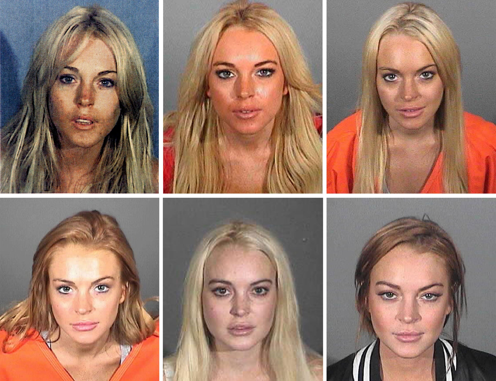Lindsay Lohan's various police mugshots