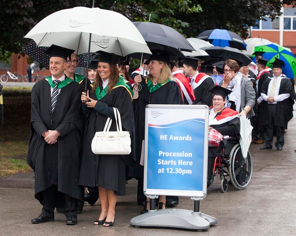 Burton and South Derbyshire College students graduating