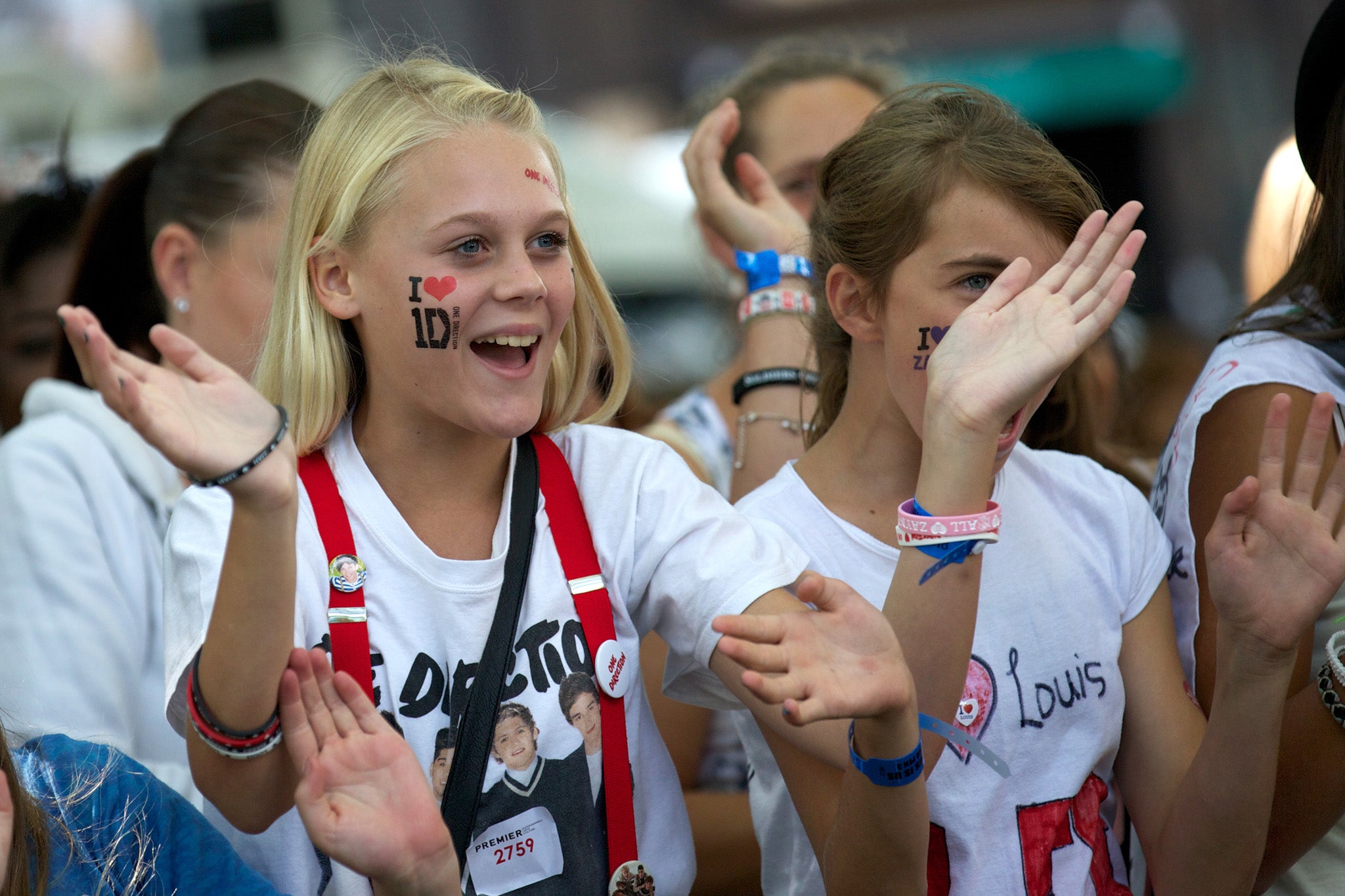 One Direction fans gather in Leicester Square ahead of the premiere of Morgan Spurlock's documentary This Is Us.