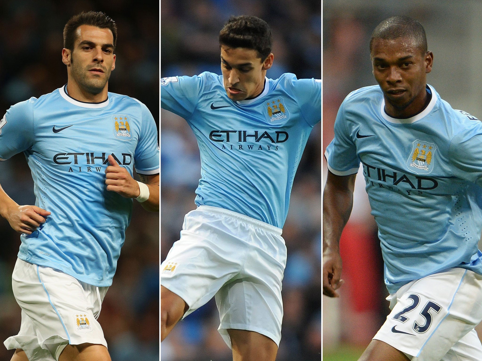 Alvaro Negredo, Jesus Navas and Fernandinho