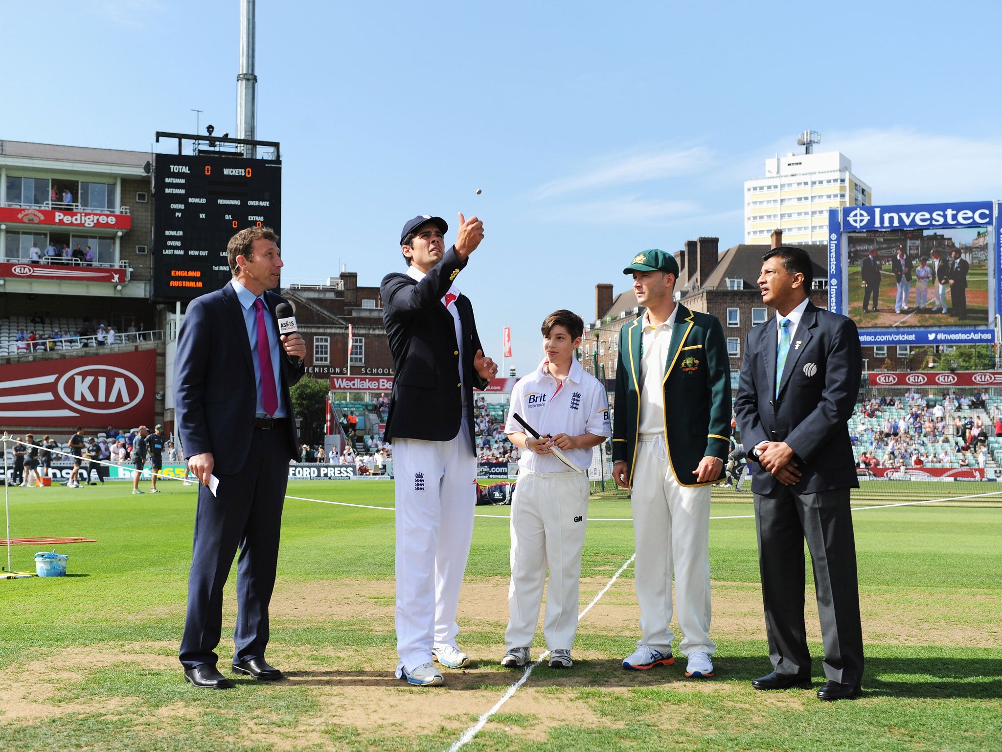 Michael Clarke wins the toss for Australia