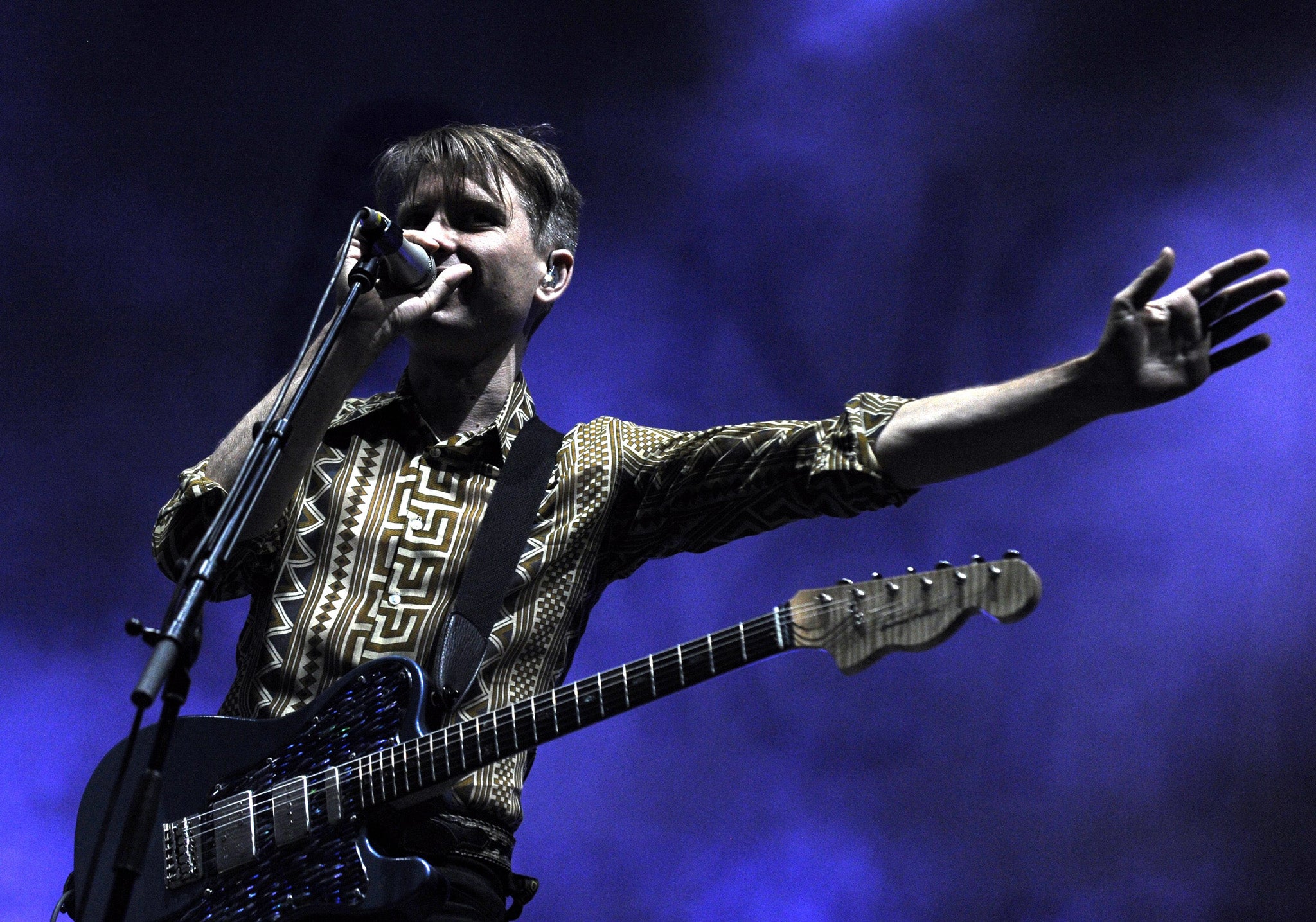 Alex Kapranos of Franz Ferdinand performs live