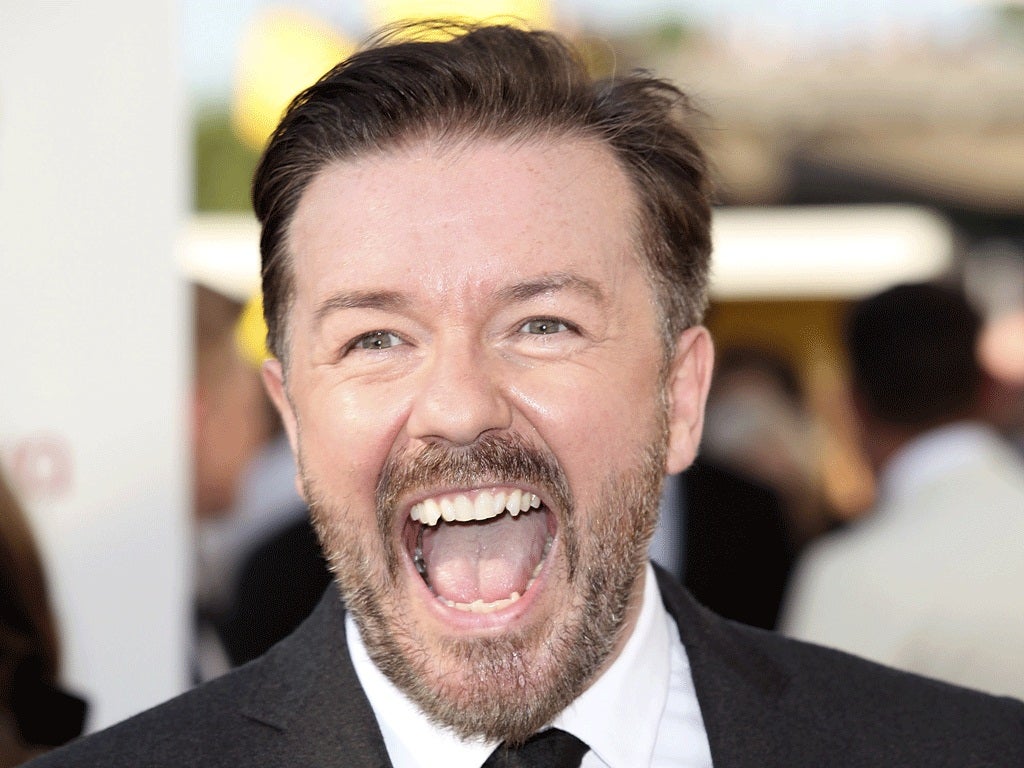 Ricky Gervais has slammed touts selling on tickets to his show as "disgusting"