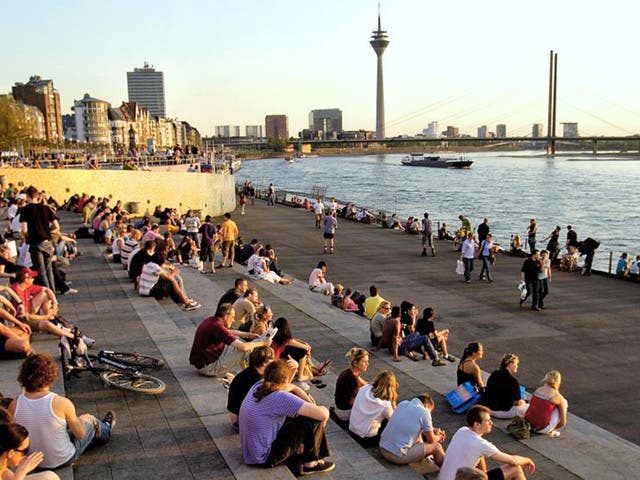 A river runs through it: soaking up the sunset on the Rhine