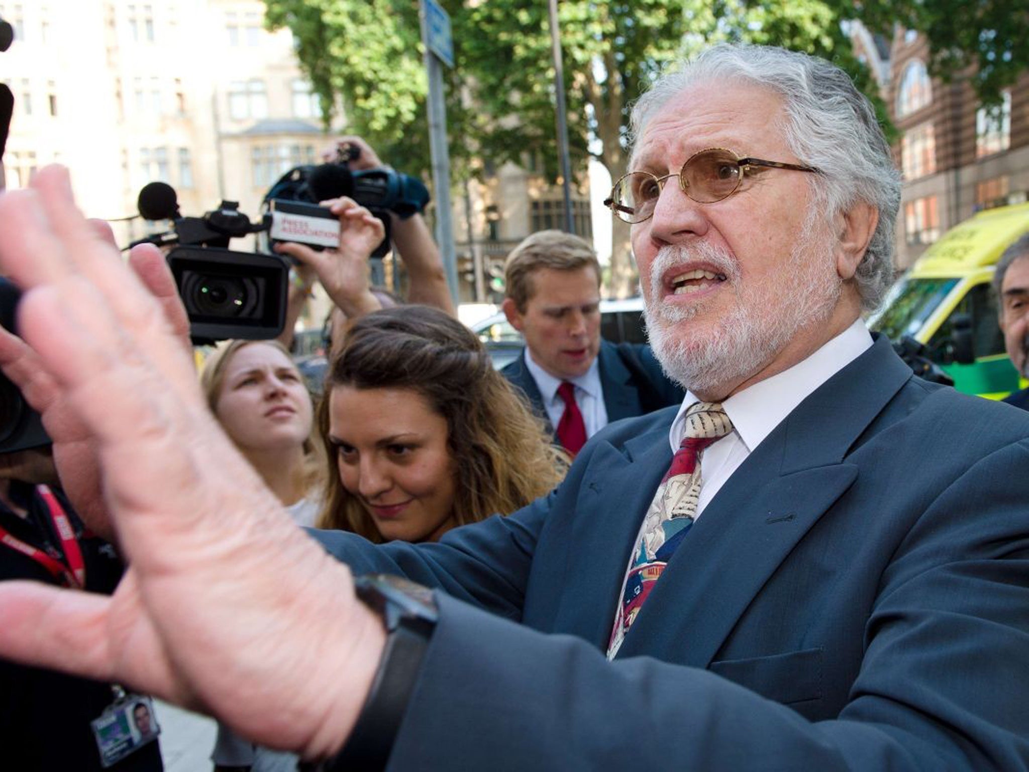 Former radio presenter Dave Lee Travis arrives at court.