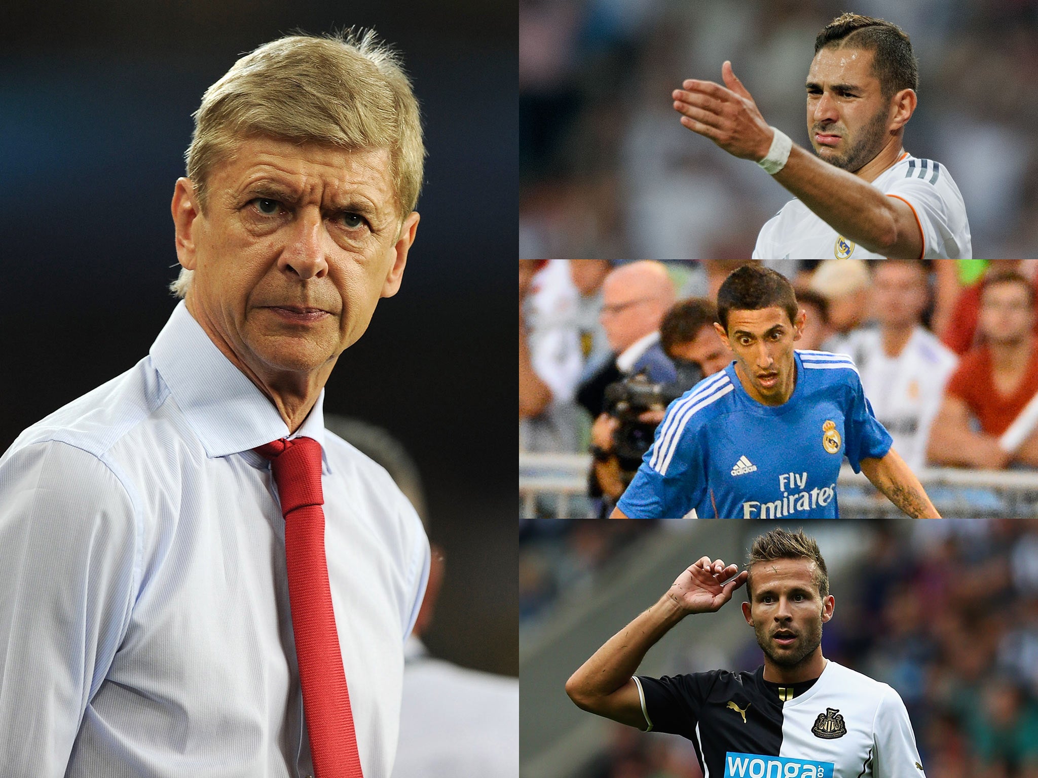 Arsene Wenger and targets Cabaye, Di Maria and Benzema