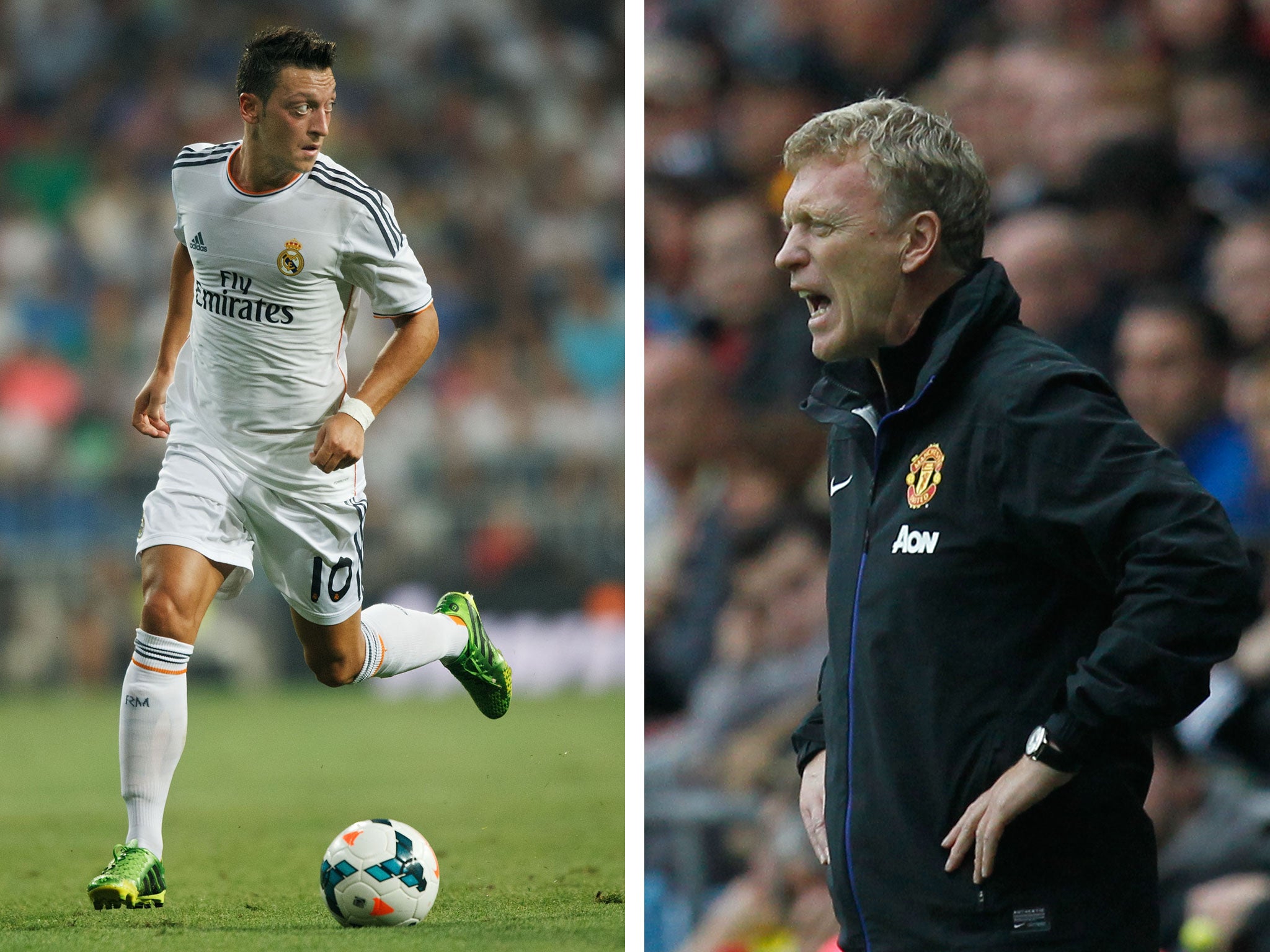 Mesut Ozil and David Moyes