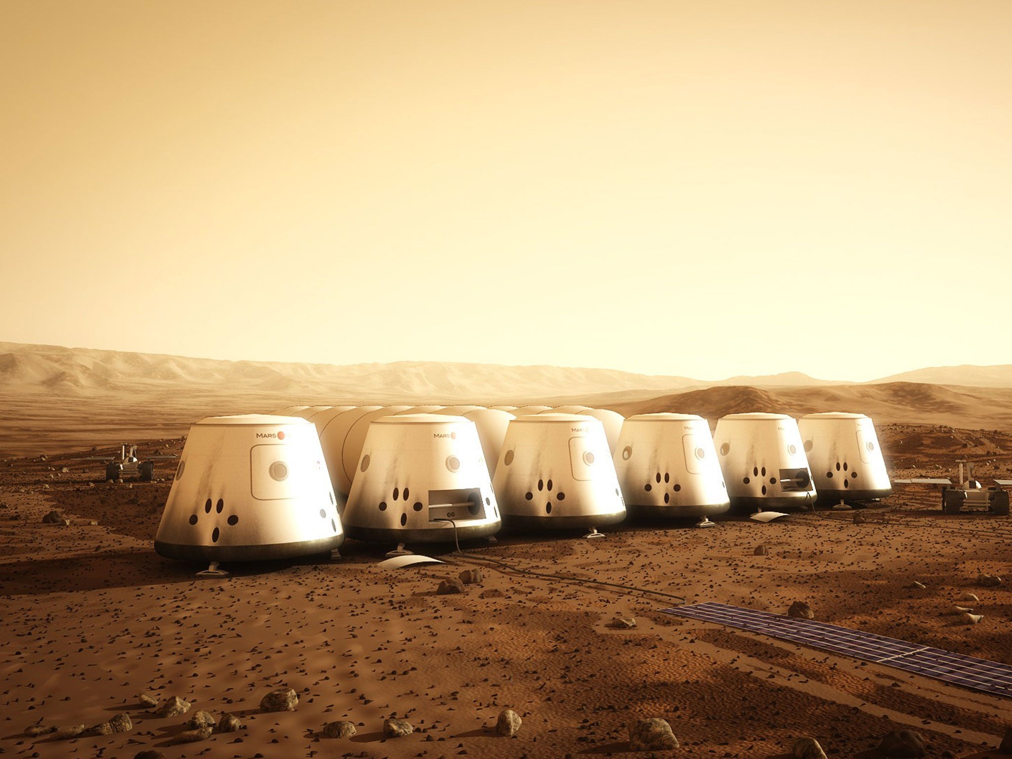 Artist's rendition of a settlement on Mars